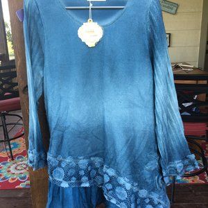 Simply Couture Blue Tunic in Size XL